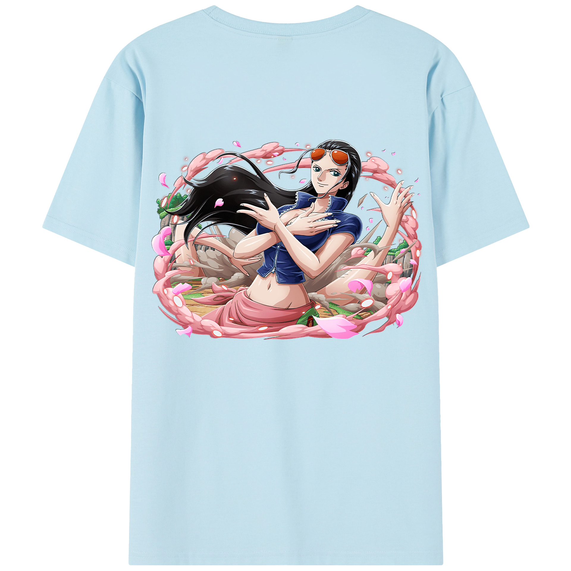 ワンピース ニコ・ロビン ONE PIECE Nico Robin 綿100％半袖Tシャツ（背面プリント）